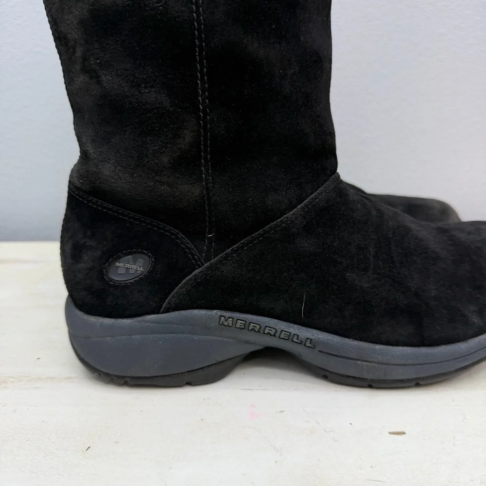 Merrell Black Suede Primo Chill Winter Boots Size 7.5